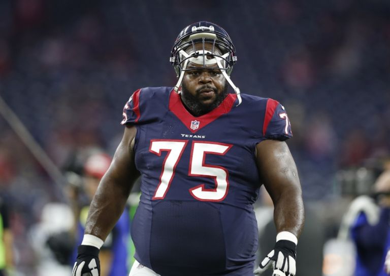 Vince Wilfork wears giant overalls to J.J. Watt's softball event (Video)