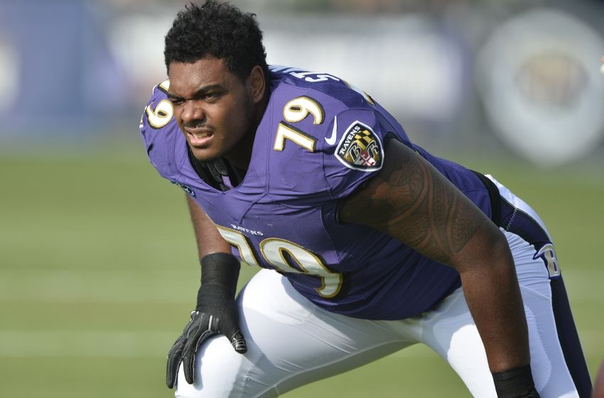 Jul 31, 2016; Owings Mills, MD, USA; Baltimore Ravens offensive tackle Ronnie Stanley (79) warms up during the morning session of training camp at Under Armour Performance Center. Mandatory Credit: Tommy Gilligan-USA TODAY Sports