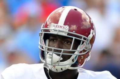 Sep 17, 2016; Oxford, MS, USA; Alabama Crimson Tide wide receiver Calvin Ridley (3) prepares for a play during the game against the Mississippi Rebels at Vaught-Hemingway Stadium. Alabama won 48-43. Mandatory Credit: Matt Bush-USA TODAY Sports