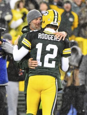 Nov 26, 2015; Green Bay, WI, USA; Green Bay Packers former quarterback <a rel=