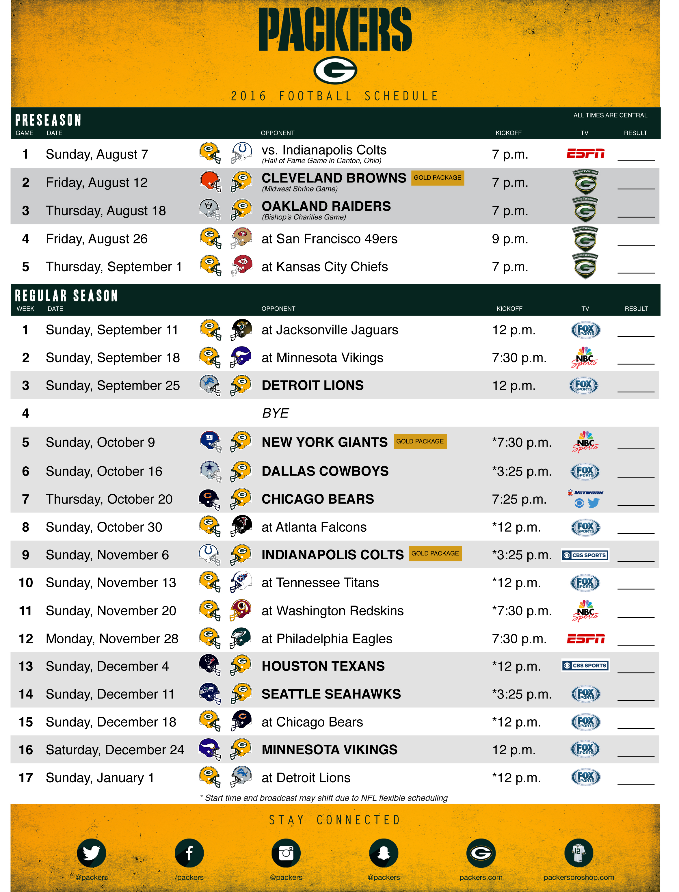 Printable Green Bay Packers Schedule 2024