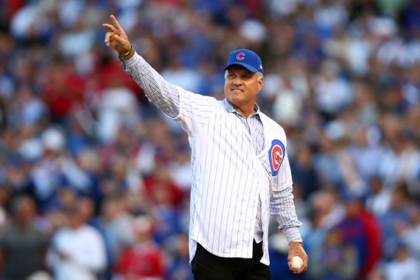 Oct 12, 2015; Chicago, IL, USA; Chicago Cubs hall of fame infielder <a rel=