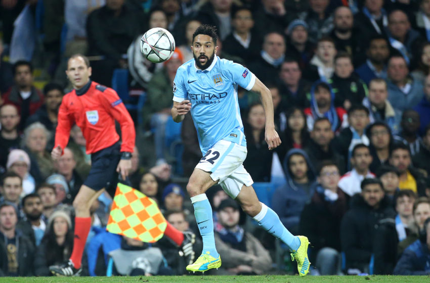 MANCHESTER, ENGLAND - APRIL 12: Gael Clichy of Manchester City in action during the UEFA Champions League quarter final second leg match between Manchester City and Paris Saint-Germain (PSG) at Etihad Stadium on April 12, 2016 in Manchester, United Kingdom. (Photo by Jean Catuffe/Getty Images)