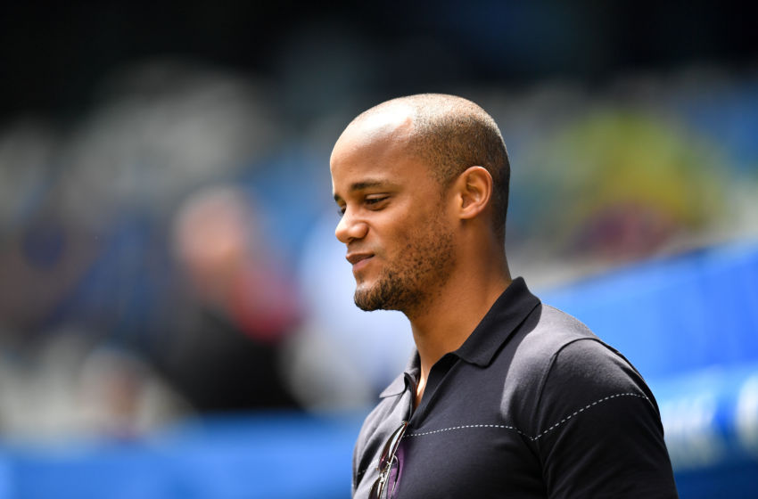 Bordeaux , France - 18 June 2016; Injured Belgium defender Vincent Kompany ahead of the UEFA Euro 2016 Group E match between Belgium and Republic of Ireland at Nouveau Stade de Bordeaux in Bordeaux, France. (Photo By Stephen McCarthy / Sportsfile. via Getty Images)