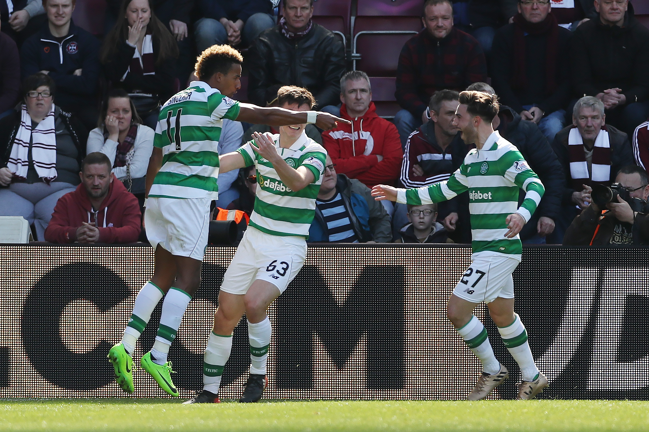 Six in a Row: Celtic blast Hearts 5-0 to secure SPFL title