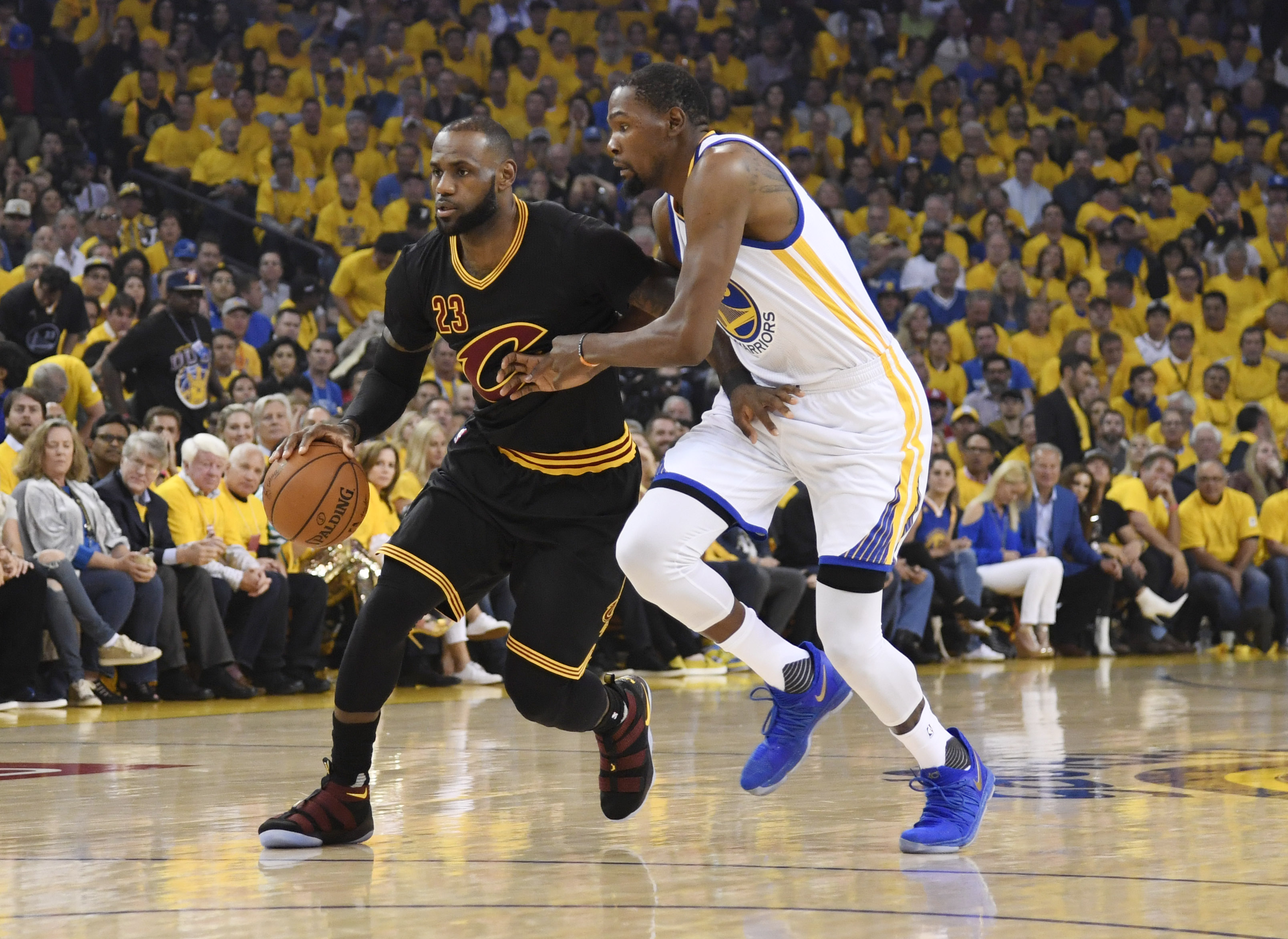  NBA Finals LeBron James dunks over Kevin Durant in Game 5 