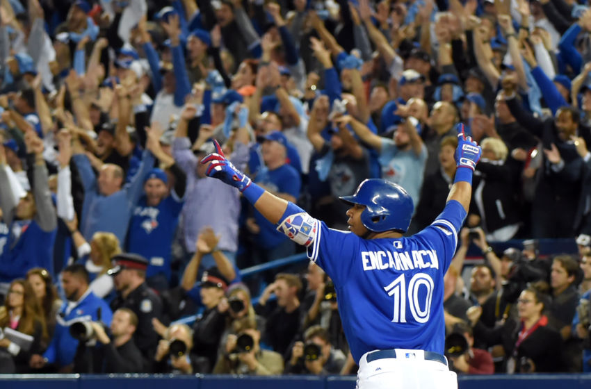 Oct 4, 2016; Toronto, Ontario, CAN; Toronto Blue Jays first baseman <a rel=