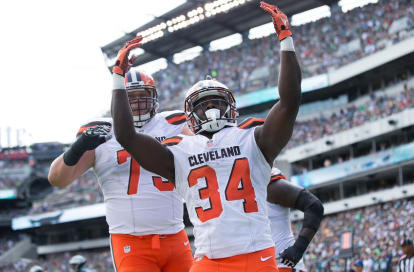 Cleveland Browns RB Isaiah Crowell (34) in action during a game