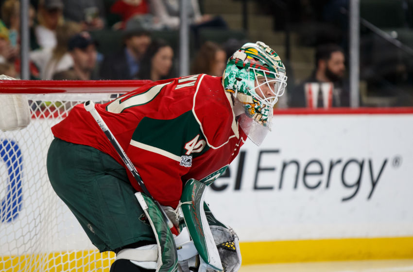 Jan 26, 2017; Saint Paul, MN, USA; Minnesota Wild goalie <a rel=