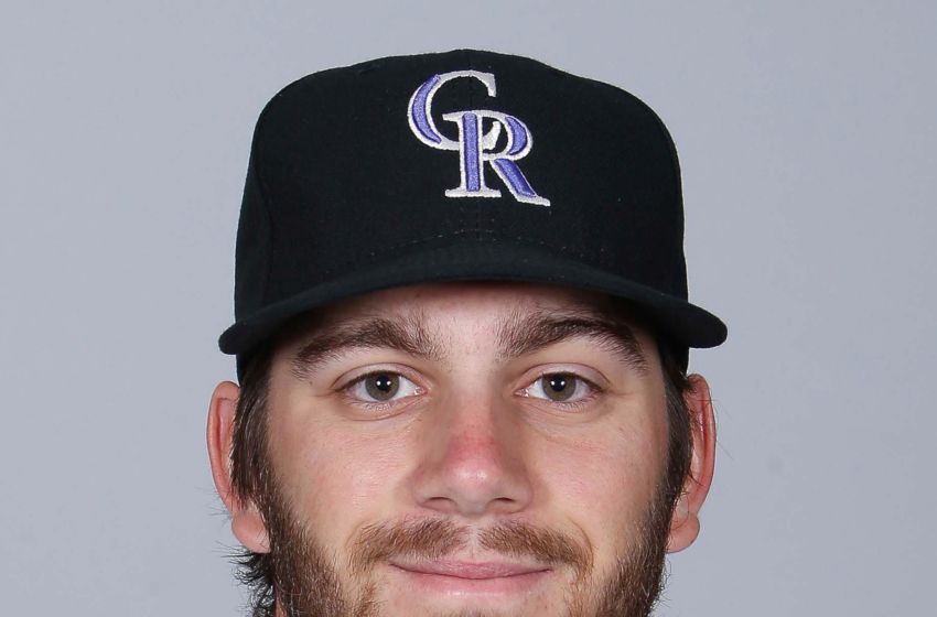 Feb 29, 2016; Scottsdale, AZ, USA; Colorado Rockies relief pitcher <a rel=